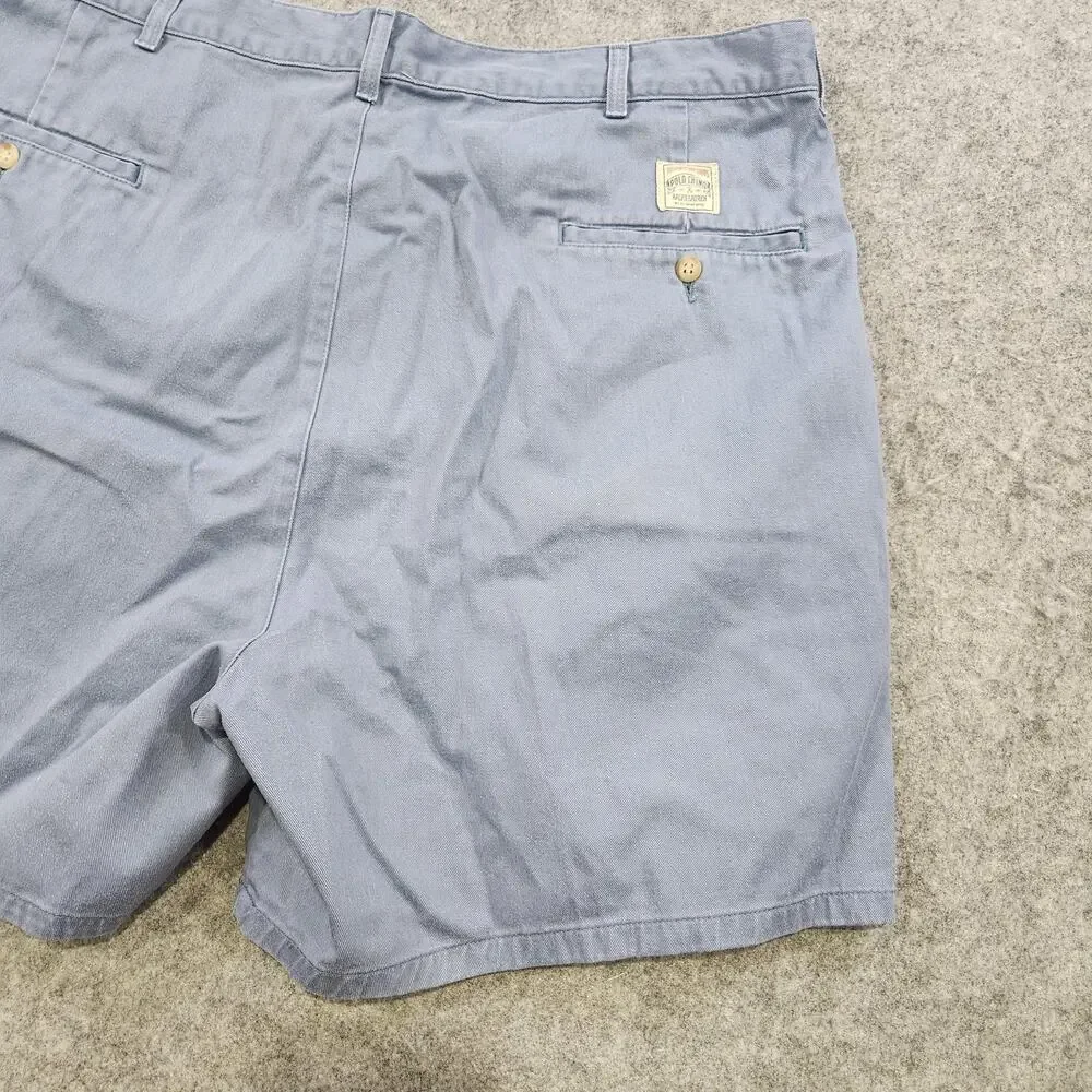 Vintage Polo‎ Ralph Lauren Shorts Mens 40 Blue Pleated Chino Classic USA 90s 80s